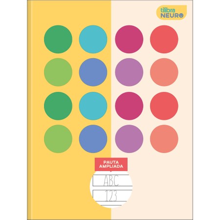 Foto ilustrativa Caderno Pauta Ampliada Brochura Capa Dura Tilibra Neuro 48 Folhas