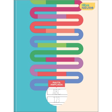 Foto ilustrativa Caderno Pauta Ampliada Brochura Capa Dura Tilibra Neuro 48 Folhas