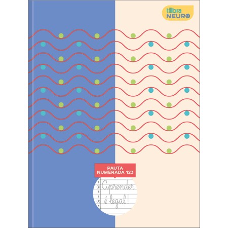 Foto ilustrativa Caderno Pauta Ampliada Brochura Capa Dura Tilibra Neuro 80 Folhas