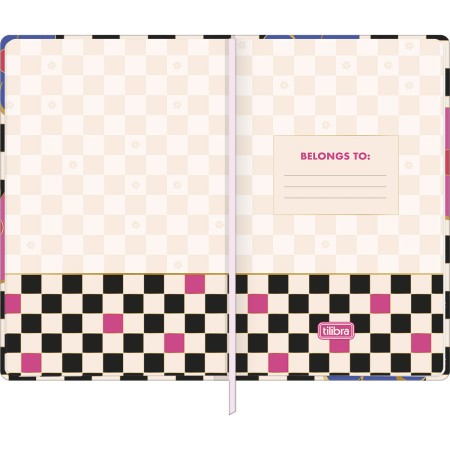 Foto ilustrativa Caderno Pontilhado Costurado Capa Dura Fitto G Check Pop 90 Gramas 80 Folhas