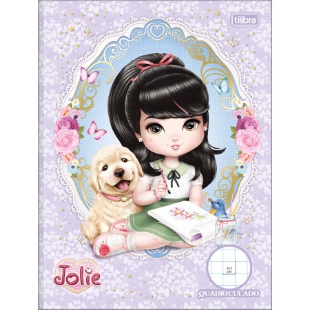 Foto ilustrativa Caderno Quadriculado 1x1 cm Brochura Capa Dura Jolie 40 Folhas