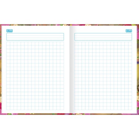 Foto ilustrativa Caderno Quadriculado 1x1 cm Brochura Capa Dura Princesas 40 Folhas