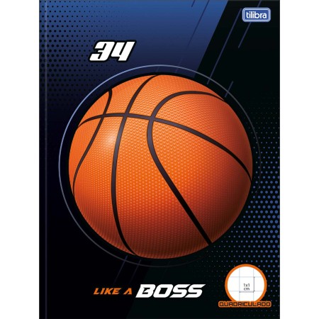 Foto ilustrativa Caderno Quadriculado 1x1 cm Brochura Capa Dura Score 40 Folhas