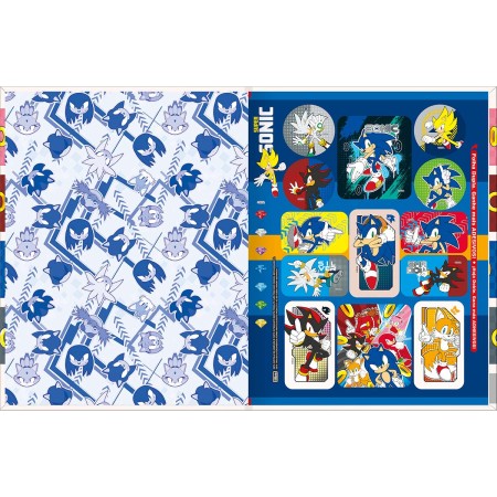 Foto ilustrativa Caderno Quadriculado 1x1 cm Brochura Capa Dura Universitário Sonic 40 Folhas