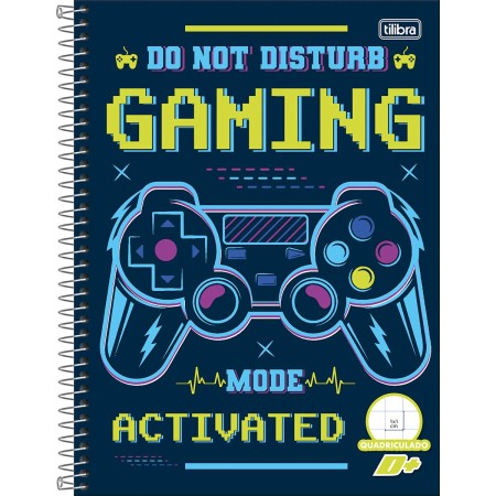 Foto ilustrativa Caderno Quadriculado 1x1 cm Espiral Capa Dura Universitário D+ 96 Folhas