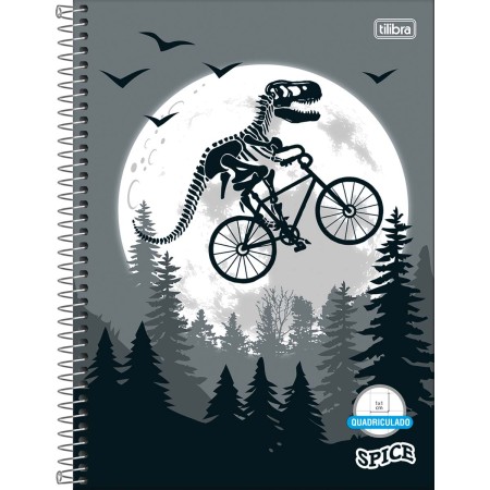 Foto ilustrativa Caderno Quadriculado 1x1 cm Espiral Capa Dura Universitário Spice 80 Folhas