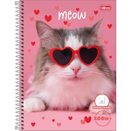 Foto ilustrativa Caderno Quadriculado 1x1 cm Espiral Capa Dura Universitário Zoom+ 96 Folhas