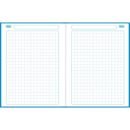 Foto ilustrativa Caderno Quadriculado 1x1cm Brochura Capa Dura D+ Azul 96 Folhas
