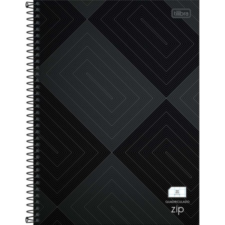Foto ilustrativa Caderno Quadriculado 5x5 mm Espiral Capa Dura Universitário Zip 96 Folhas