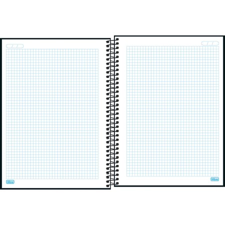 Foto ilustrativa Caderno Quadriculado 5x5 mm Espiral Capa Dura Universitário Zip Preto 48 Folhas