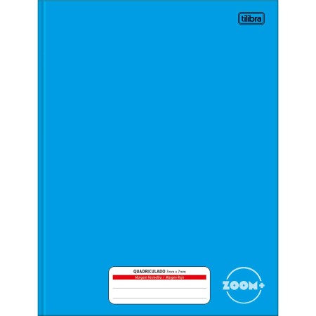Foto ilustrativa Caderno Quadriculado 7x7 mm Brochura Capa Dura Zoom+ Azul 96 Folhas