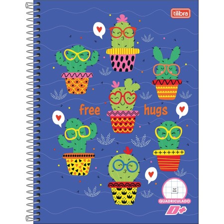 Foto ilustrativa Caderno Quadriculado 7x7 mm Espiral Capa Dura Universitário D+ 96 Folhas