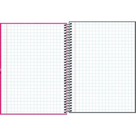Foto ilustrativa Caderno Quadriculado 7x7 mm Espiral Capa Dura Universitário Lunix 80 Folhas
