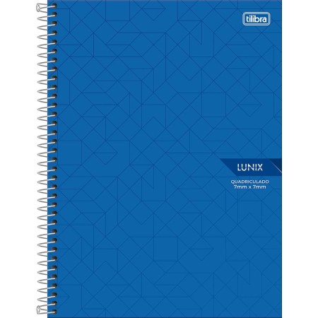 Foto ilustrativa Caderno Quadriculado 7x7 mm Espiral Capa Dura Universitário Lunix 80 Folhas