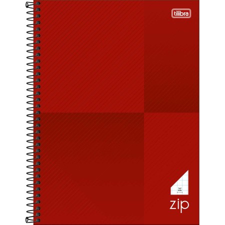 Foto ilustrativa Caderno Quadriculado 7x7 mm Espiral Capa Dura Universitário Zip 80 Folhas