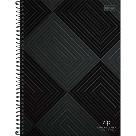 Foto ilustrativa Caderno Quadriculado 7x7 mm Espiral Capa Dura Universitário Zip 96 Folhas