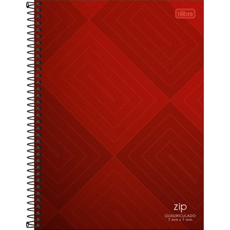 Foto ilustrativa Caderno Quadriculado 7x7 mm Espiral Capa Dura Universitário Zip 96 Folhas