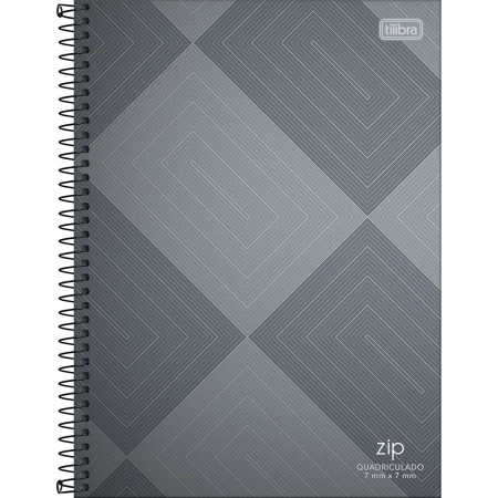 Foto ilustrativa Caderno Quadriculado 7x7 mm Espiral Capa Dura Universitário Zip 96 Folhas