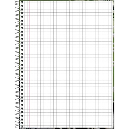 Foto ilustrativa Caderno Quadriculado 7x7 mm Espiral Capa Dura Universitário Zoom+ 96 Folhas