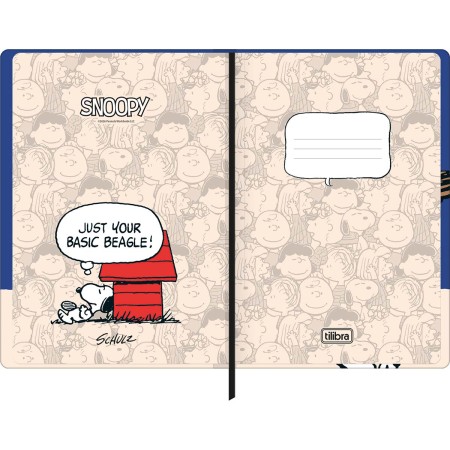 Foto ilustrativa Caderno Sem Pauta Costurado Capa Dura Fitto G Snoopy 80 Folhas