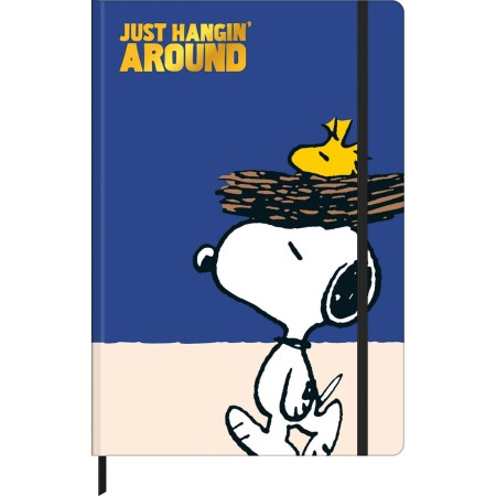 Foto ilustrativa Caderno Sem Pauta Costurado Capa Dura Fitto G Snoopy 80 Folhas