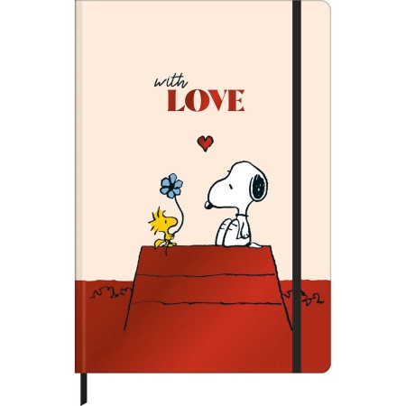 Foto ilustrativa Caderno Sem Pauta Costurado Capa Dura Fitto G Snoopy 80 Folhas