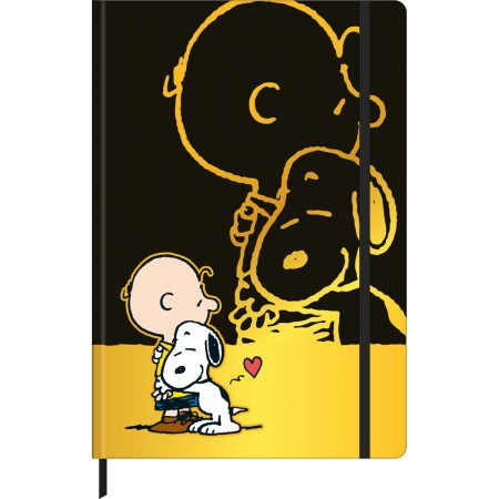 Foto ilustrativa Caderno Sem Pauta Costurado Capa Dura Fitto G Snoopy 80 Folhas