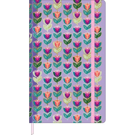 Foto ilustrativa Caderno sem Pauta Costurado Capa Dura Fitto G Trend Floral 90 gramas 80 Folhas