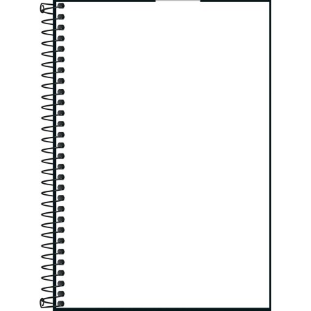 Foto ilustrativa Caderno sem Pauta Espiral Capa Plástica 1/4 Neon Branco 80 Folhas