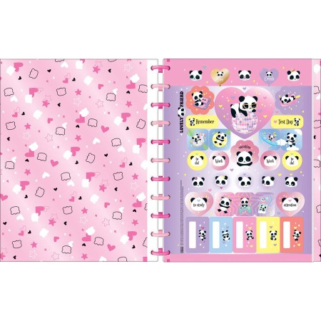 Foto ilustrativa Caderno Tilidisco Capa Dura Universitário 10 Matérias Lovely Friend 160 Folhas