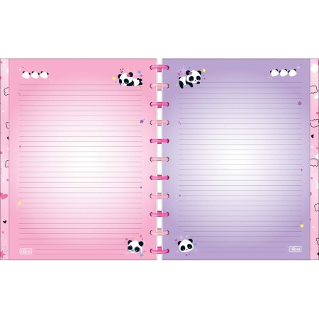 Foto ilustrativa Caderno Tilidisco Capa Dura Universitário 10 Matérias Lovely Friend 160 Folhas