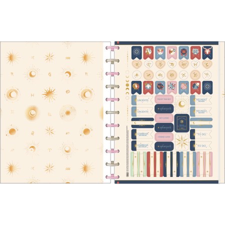 Foto ilustrativa Caderno Tilidisco Capa Dura Universitário 10 Matérias Magic 160 Folhas	