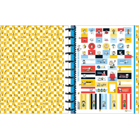 Foto ilustrativa Caderno Tilidisco Capa Dura Universitário 10 Matérias Snoopy 160 Folhas.