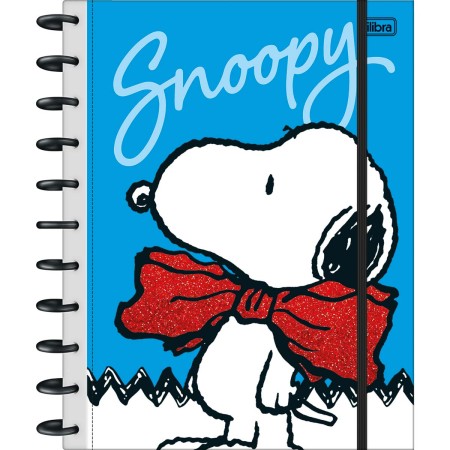 Foto ilustrativa Caderno Tilidisco Capa Dura Universitário 10 Matérias Snoopy 160 Folhas.