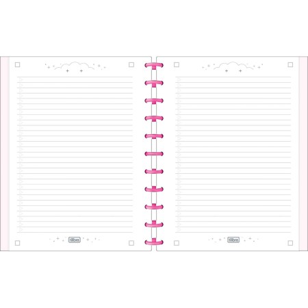 Foto ilustrativa Caderno Tilidisco Universitário Connect 10 Matérias Académie Rosa 160 Folhas