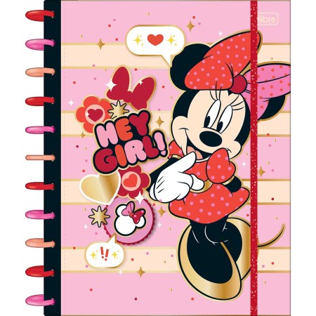 Foto ilustrativa Caderno Tilidisco Universitário Connect 10 Matérias Minnie 160 Folhas