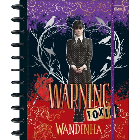 Foto ilustrativa Caderno Tilidisco Universitário Connect 10 Matérias Wandinha 160 Folhas