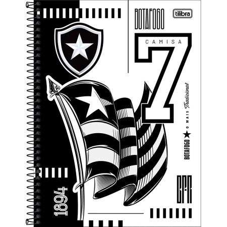 Foto ilustrativa Caderno Universitário Capa Dura 1 Matéria Botafogo 80 Folhas