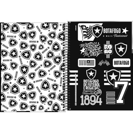 Foto ilustrativa Caderno Universitário Capa Dura 10 Matérias Botafogo 160 Folhas