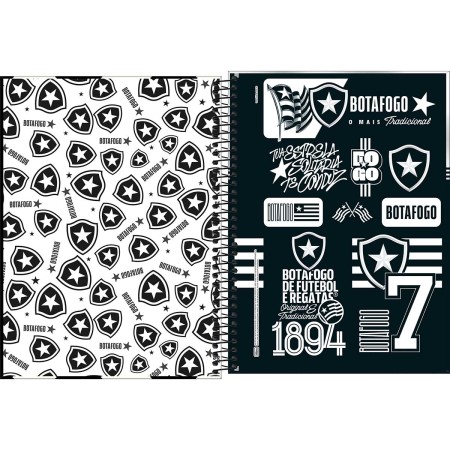 Foto ilustrativa Caderno Universitário Capa Dura 10 Matérias Botafogo 160 Folhas