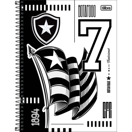 Foto ilustrativa Caderno Universitário Capa Dura 10 Matérias Botafogo 160 Folhas