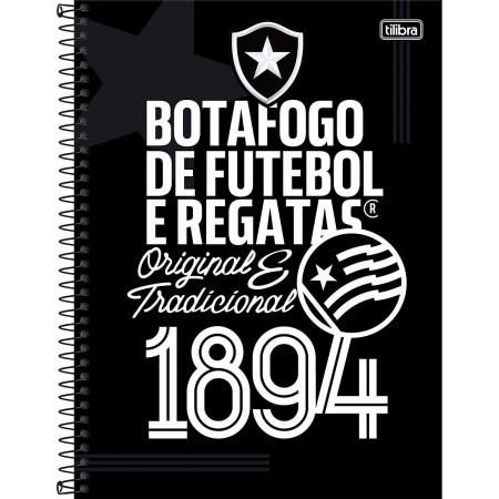 Foto ilustrativa Caderno Universitário Capa Dura 10 Matérias Botafogo 160 Folhas