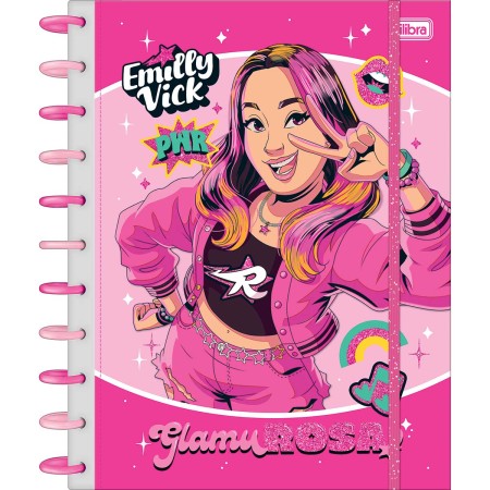 Foto ilustrativa Caderno Universitário Tilidisco 10 Matérias Emilly Vick 160 Folhas