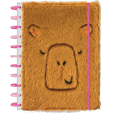 Foto ilustrativa Caderno Universitário Tilidisco 10 Matérias Pelúcia CapyClub 160 Folhas