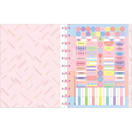 Foto ilustrativa Caderno Universitário Tilidisco Connect 10 Matérias Happy 160 Folhas