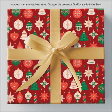 Foto ilustrativa Caixa Papel de Presente Natal 75 Rolos