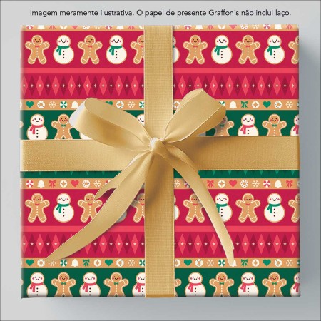 Foto ilustrativa Caixa Papel de Presente Natal 75 Rolos