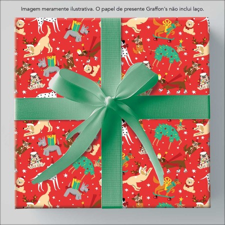 Foto ilustrativa Caixa Papel de Presente Natal 75 Rolos