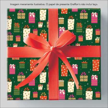 Foto ilustrativa Caixa Papel de Presente Natal 75 Rolos