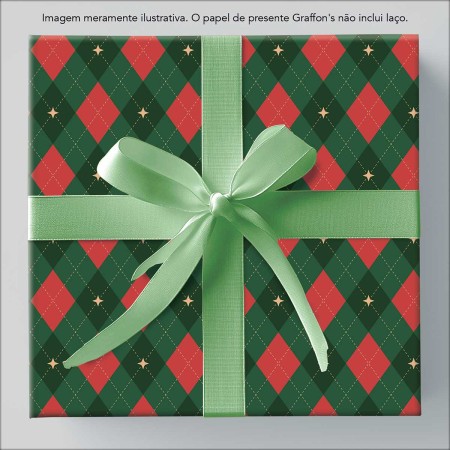 Foto ilustrativa Caixa Papel de Presente Natal 75 Rolos